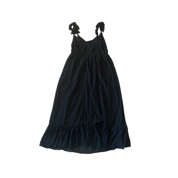 NWT Women 6P Petite Madewell L8867 Ruffle-Strap Wrap Dress Black Cami Sleeveless - Picture 3 of 5